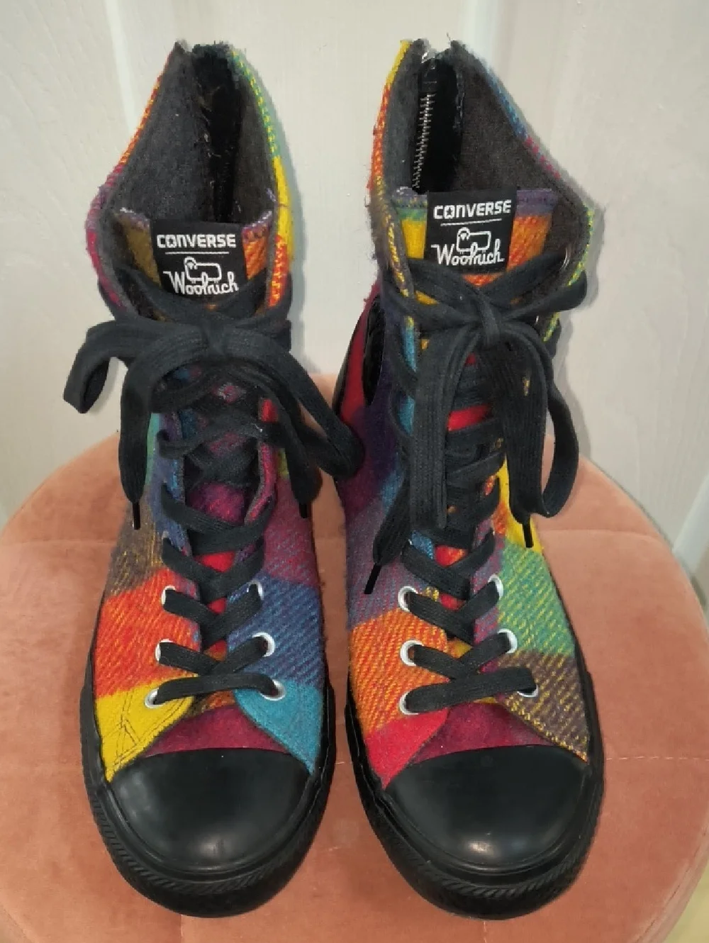 Converse Plaid High-Top Sneakers in Multicolor - Picture 2 of 9